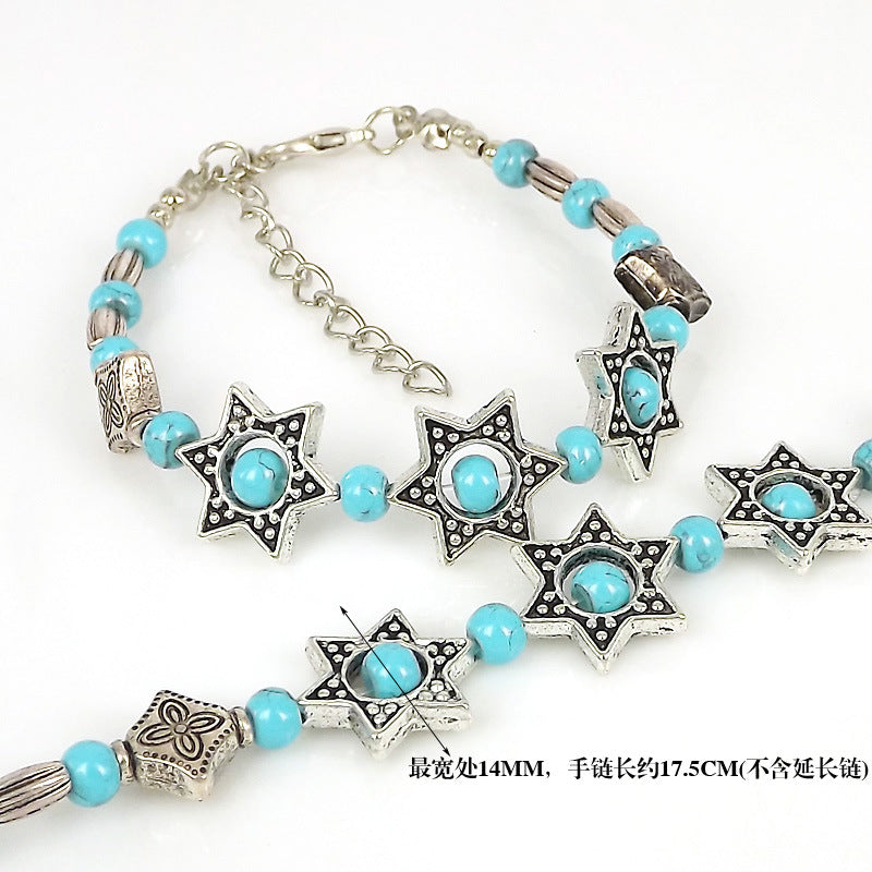 Wholesale Ethnic Silver Beads Alloy Bracelet